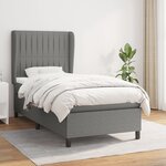 vidaXL Sommier à lattes de lit avec matelas Gris foncé 80x200 cm Tissu