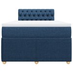 vidaXL Sommier à lattes de lit avec matelas Bleu 120x200 cm Tissu