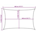 vidaXL Voile d'ombrage 160 g/m² Jaune 2 5x4 m PEHD