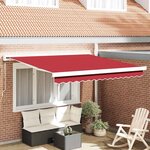 vidaXL Auvent Rétractable Rouge 300 x 250 cm Tissu  Métal