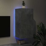 vidaXL Meuble TV mural avec lumières LED gris béton 40 5x35x80 cm
