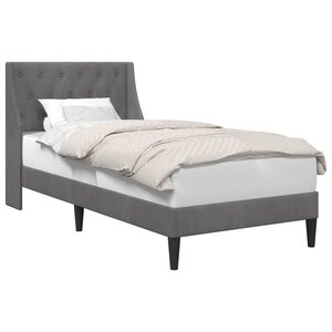vidaXL Cadre de lit avec tête de lit Gris foncé 90 x 200 cm Velours