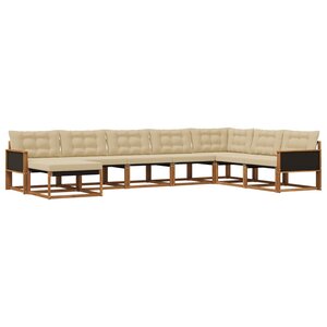 vidaXL Ensemble de canapés d'extérieur 8 pc Naturel et Beige