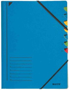 Classeur trieur, A4, carton, 7 compartiments, bleu LEITZ