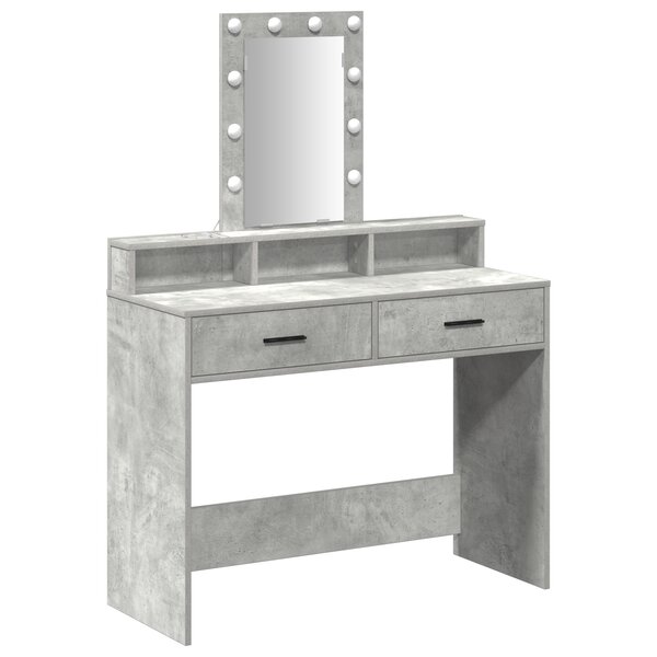vidaXL Table de Toilette Gris 100 x 41 x 140 cm Bois d'ingénierie