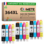 364XL - 12 cartouches d'encre compatibles pour HP 364 XL - COMETE