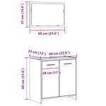 vidaXL Armoire de salle de bain avec miroir chêne artisanal