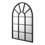 Miroir mural forme fenêtre arrondie 80 x 60 cm noir mat 03_0007958