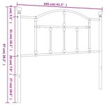 vidaXL Tête de lit de remplacement métal blanc 100 cm