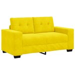 Ensemble de canapé 3 pièces avec coussins en velours jaune