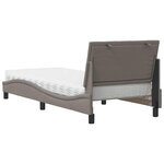 vidaXL Lit avec matelas Hanko taupe 80x200 cm tissu