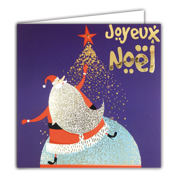 Carte Joyeux Noël avec Enveloppe Blanche 15x15cm