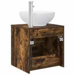 vidaXL Vanité de lavabo mural Chêne fumé 49 5 x 44 5 x 66 5 cm