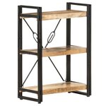 vidaXL Bibliothèque à 3 niveaux 60x30x80 cm Bois de manguier massif