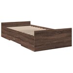 vidaXL Cadre de lit et tiroirs chêne marron 100x200 cm bois ingénierie