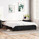 vidaXL Cadre de lit Noir Bois massif 140x190 cm