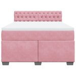 vidaXL Sommier à lattes de lit et matelas rose foncé 140x200cm velours