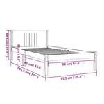 vidaXL Cadre de lit sans matelas bois massif 90x190 cm