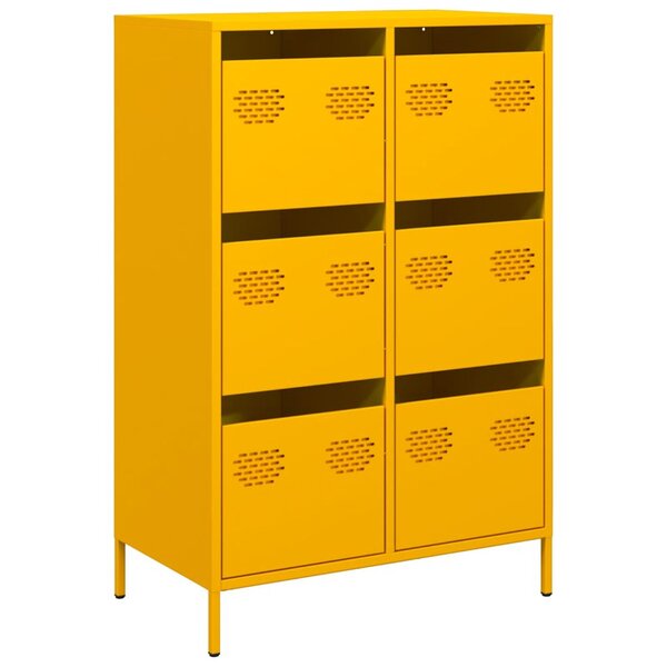 vidaXL Buffet haut jaune moutarde 68x39x101 5 cm acier
