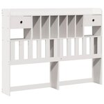 vidaXL Lit bibliothèque sans matelas blanc 150x200 cm bois pin massif