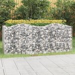 vidaXL Lit surélevé à gabions arqué 200x100x100 cm Fer galvanisé