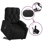 vidaXL Fauteuil inclinable de massage Noir Similicuir