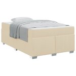 vidaXL Cadre de lit avec matelas Crème 120 x 200 cm tissu