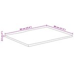 vidaXL Dessus de table 90x80x2 5 cm bord vivant bois massif manguier