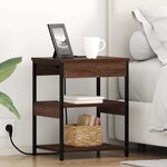vidaXL Cabinet de chevet 2 Pièces Chêne brun 41 x 31 x 51 cm