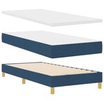 Lit à ressort vidaXL avec matelas en bleu  100x200 cm en tissu