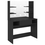 vidaXL Table de maquillage avec éclairage LED 100x40x135 cm MDF Noir