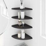vidaXL Étagère Flottante d'Angle 4 pc Noir 30 x 30 x 2 cm