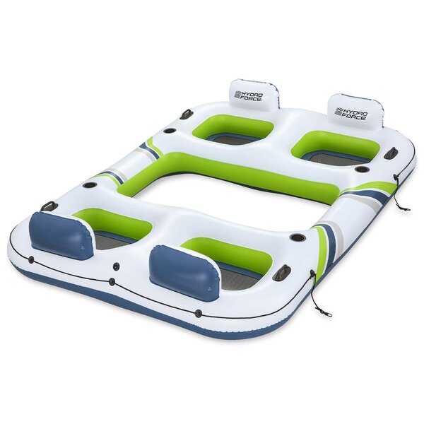 Bestway Île flottante Hydro-Force Blanc  Bleu et Vert 302 x 219 cm PVC