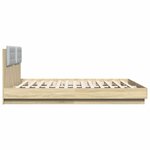 vidaXL Cadre de lit tête de lit et lumières LED chêne sonoma 200x200cm