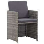 vidaXL Ensemble à manger d'extérieur 15 Pièces coussins rotin Anthracite