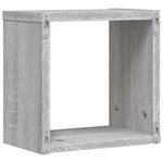 vidaXL Étagères Murales 4 Pièces Gris 26 x 15 x 26 cm Bois d'ingénierie