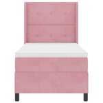 vidaXL Lit à Ressorts avec Matelas LED Rose 90 x 200 cm Velours