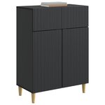 vidaXL Buffet avec tiroir Noir 66 x 34 5 x 90 cm Bois d'ingénierie