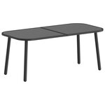 Ensemble de café extérieur 4 pièces en rotin et acier marron de vidaXL