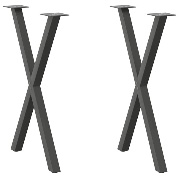 vidaXL Pieds de table à manger en forme de X 2 pièces Anthracite 50 x (72-73) cm Acier