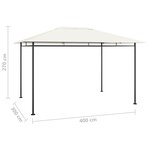 vidaXL Belvédère 384x281x270 cm Crème 180 g/m²
