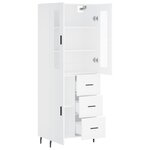 vidaXL Buffet haut Blanc 69 5x34x180 cm Bois d'ingénierie
