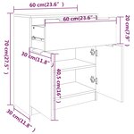vidaXL Buffet chêne marron 60x30x70 cm Bois d'ingénierie