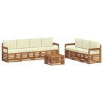 vidaXL Ensembles de canapés avec coussin 8 Pièces Naturel et Crème