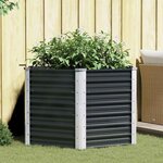 vidaXL Lit surélevé de jardin Anthracite 129x129x77 cm Acier galvanisé