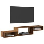 vidaXL Meuble TV mural Montage mural Bois ancien 150 x 28 x 26 cm