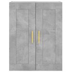 vidaXL Buffet haut Gris béton 69 5x34x180 cm Bois d'ingénierie