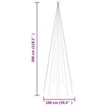 vidaXL Sapin de Noël sur mât de drapeau 310 LED Colorées 300 cm