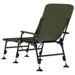 vidaXL Chaise longue de pêche avec pieds à boue réglables pliable vert