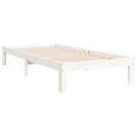 vidaXL Cadre de lit sans matelas blanc bois de pin massif